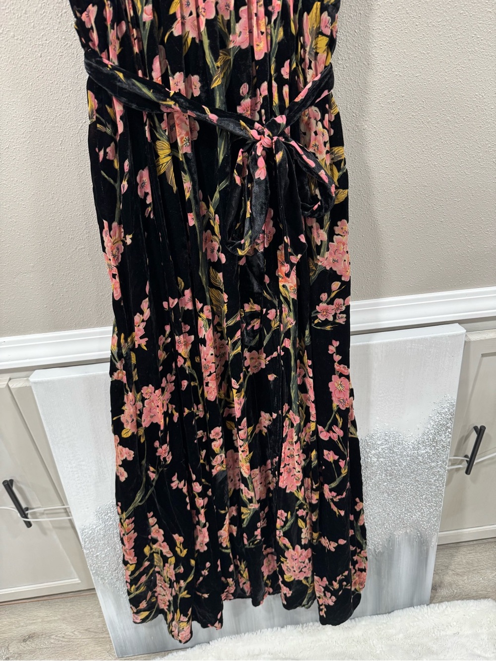 Baltic Born Lennon Black Floral Velvet Maxi Dress - Picture 4 of 8
